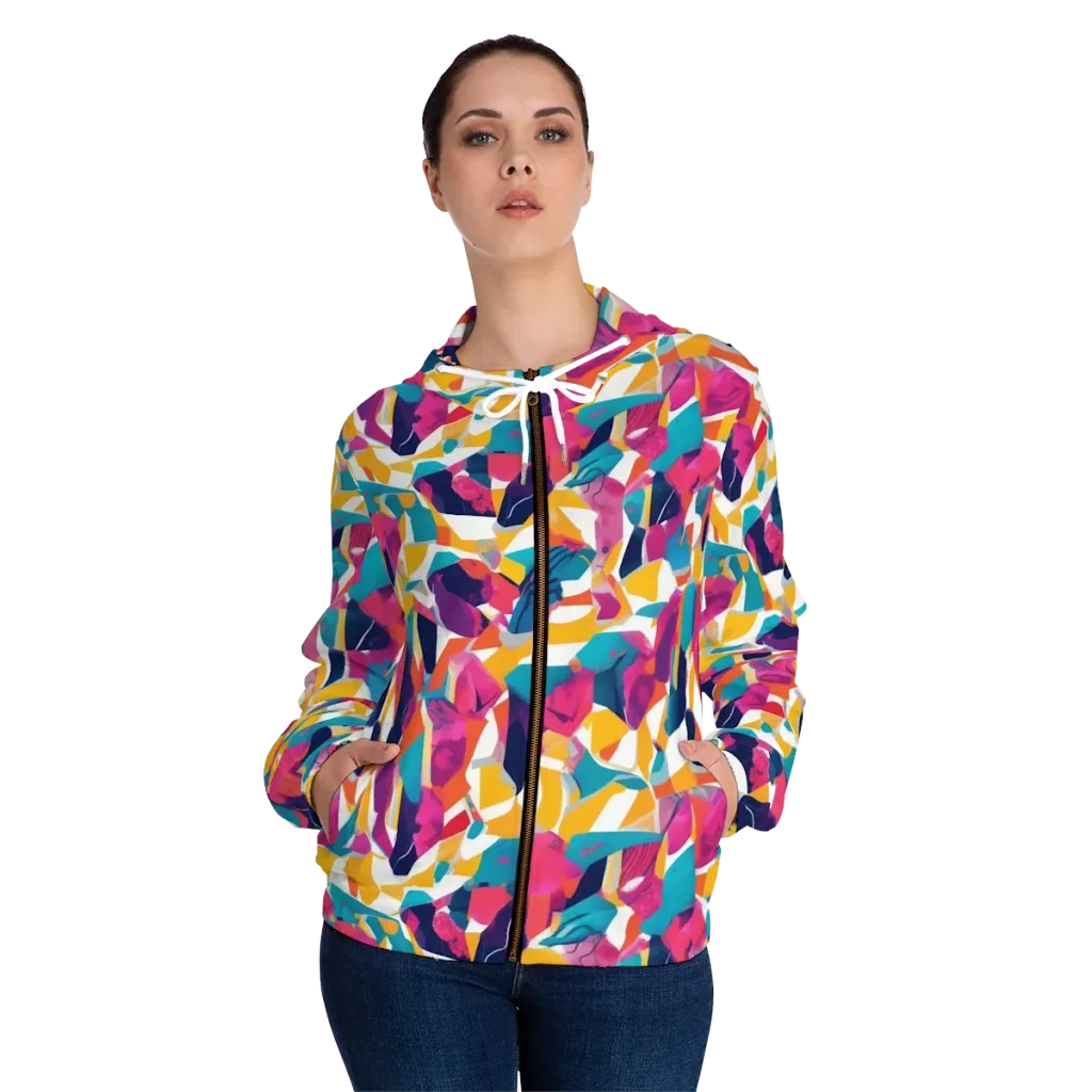 Neon Tailor on Women's Full-Zip Hoodie — Front On Person