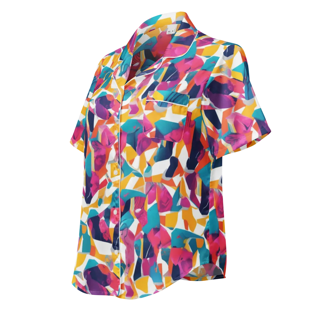 Neon Tailor on Women's Short Sleeve Pajama Top — Left Front