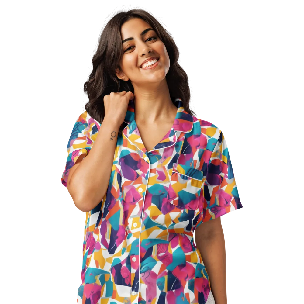 Neon Tailor on Women's Short Sleeve Pajama Top — Front