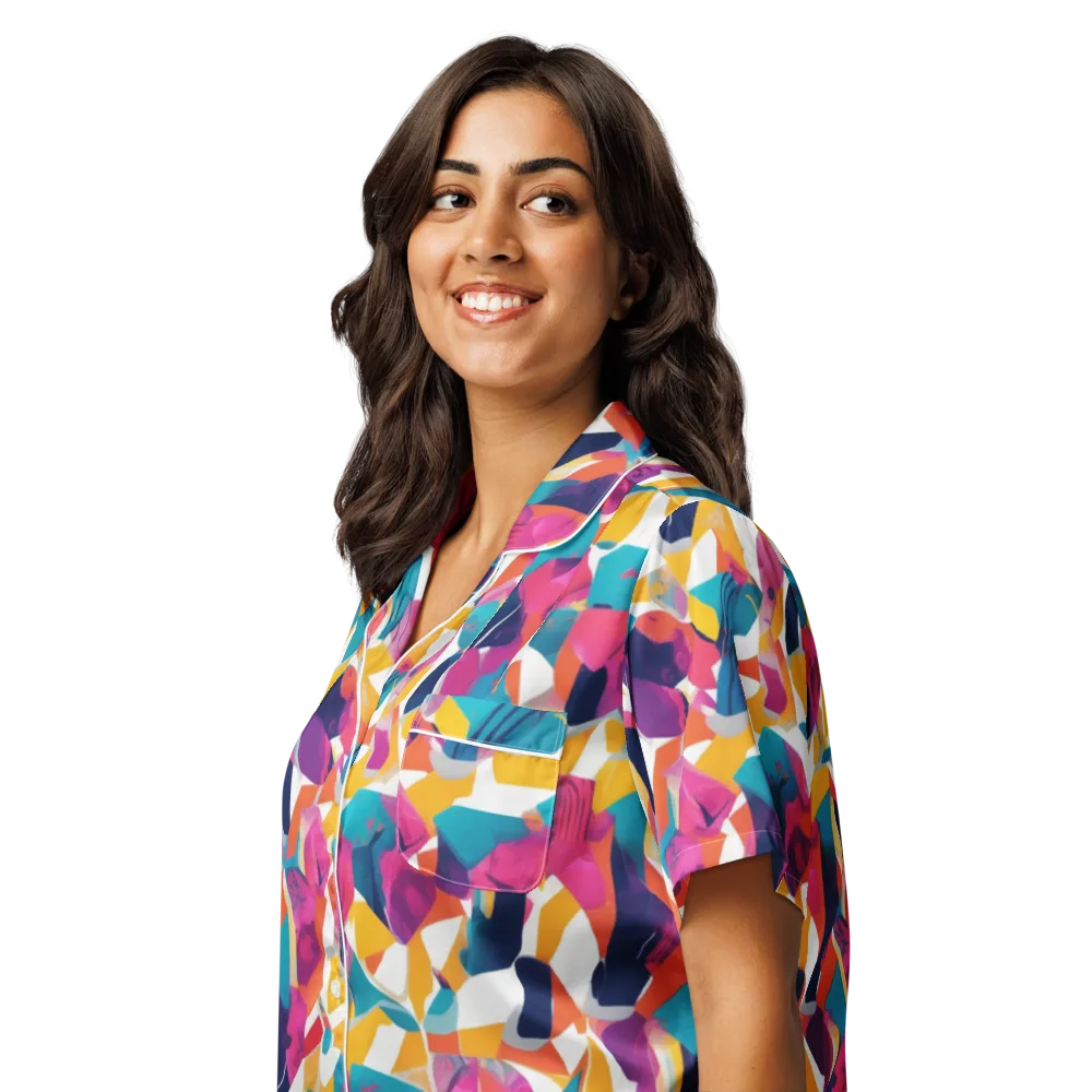 Neon Tailor on Women's Short Sleeve Pajama Top — Left Front