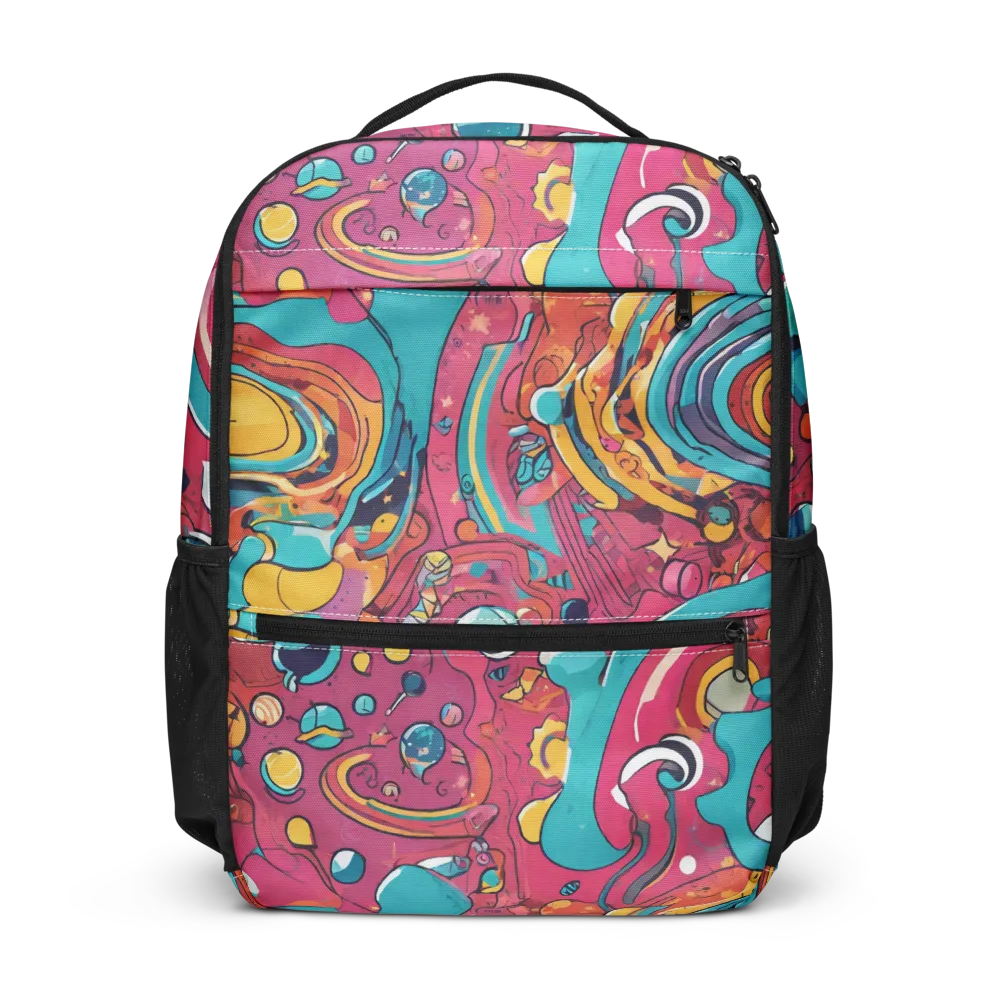 Neon Orbit Bazaar on Utility Backpack — Front