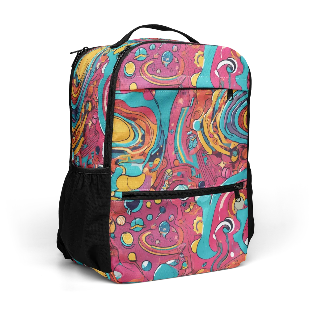 Neon Orbit Bazaar on Utility Backpack — Right Front
