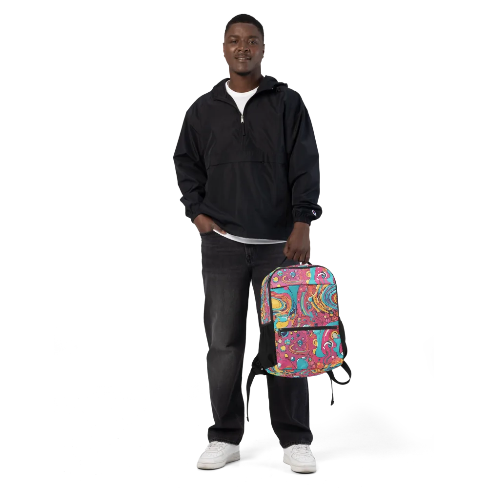 Neon Orbit Bazaar on Utility Backpack — Front