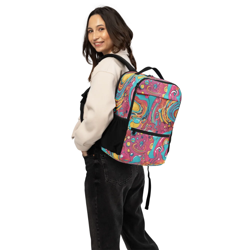 Neon Orbit Bazaar on Utility Backpack — Back