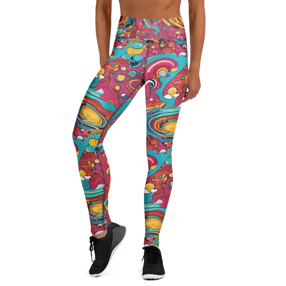 Neon Orbit Bazaar on Yoga Leggings — Front