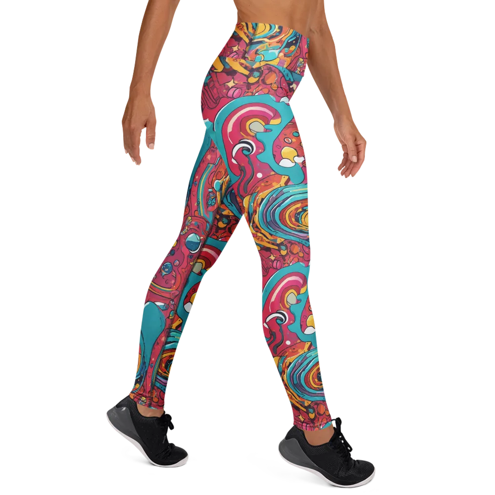 Neon Orbit Bazaar on Yoga Leggings — Right