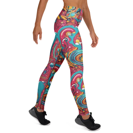 Neon Orbit Bazaar on a Yoga Leggings