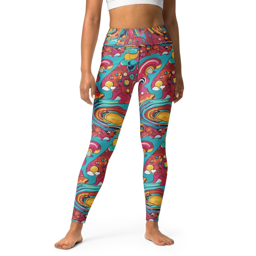 Neon Orbit Bazaar on Yoga Leggings — Front