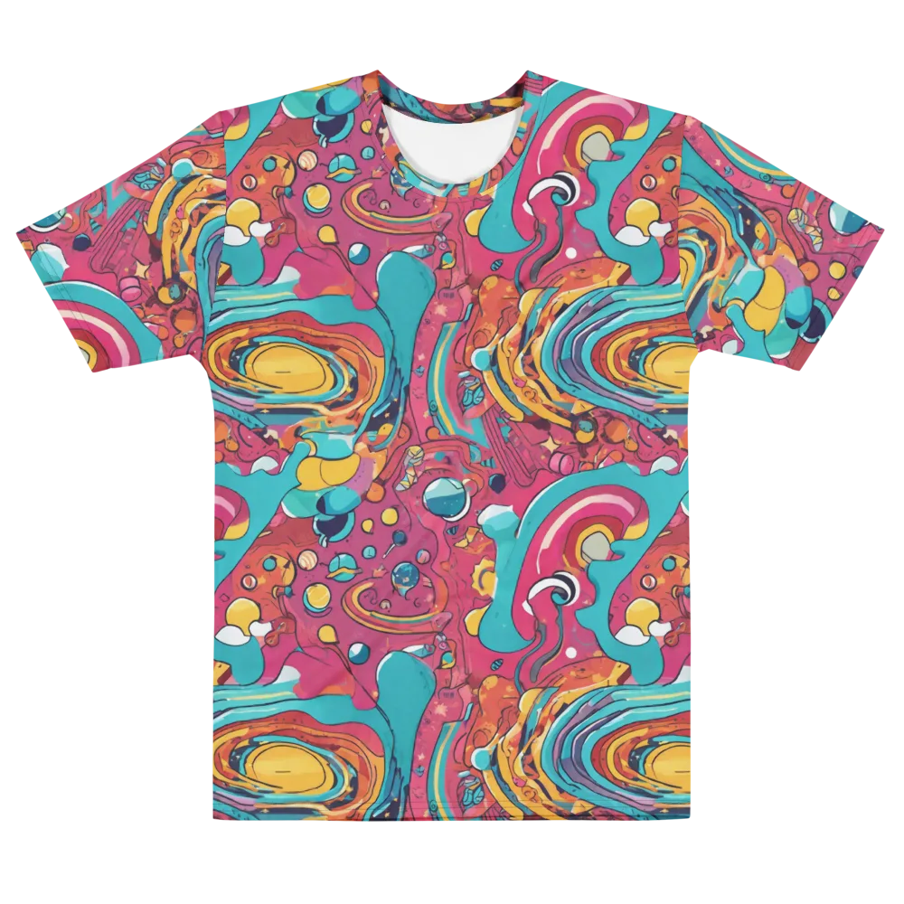 Neon Orbit Bazaar on Men's Cotton Crew Neck T-Shirt — Front