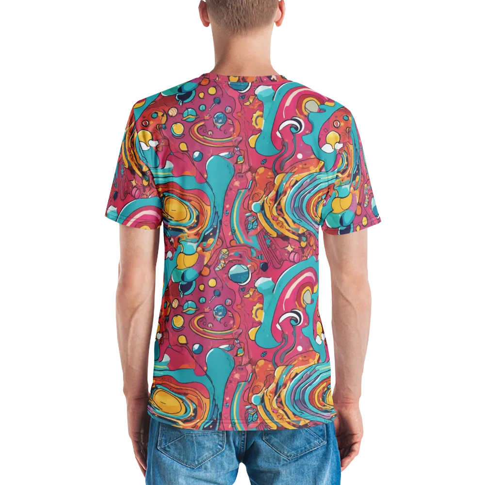 Neon Orbit Bazaar on Men's Crew Neck T-Shirt — Back