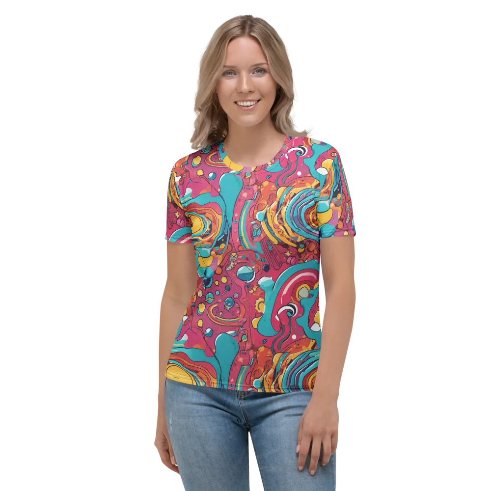 Neon Orbit Bazaar on Women's Crew Neck T-Shirt — Front