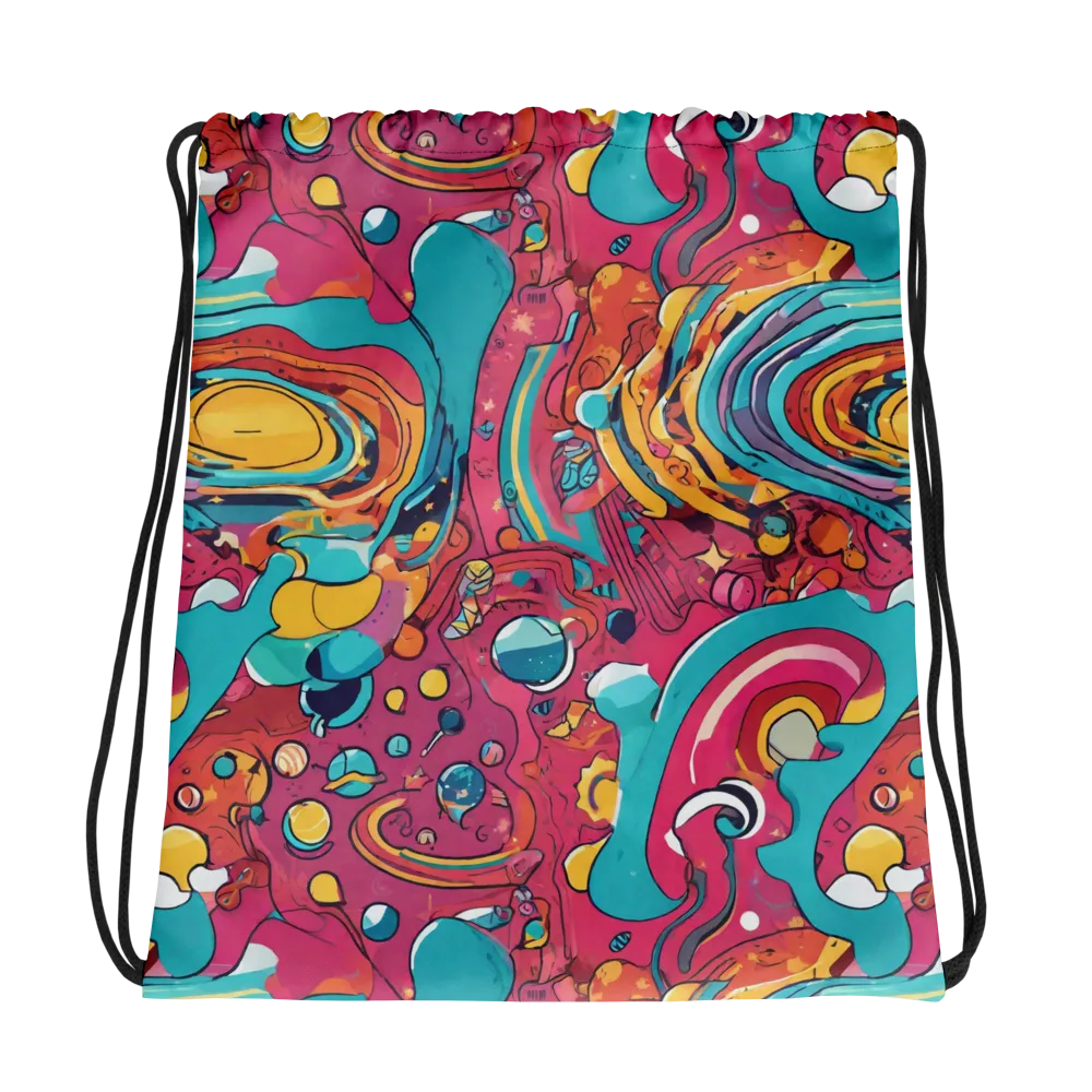 Neon Orbit Bazaar on Drawstring Bag — Photo