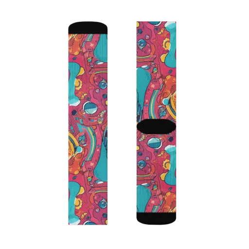 Neon Orbit Bazaar on a Socks