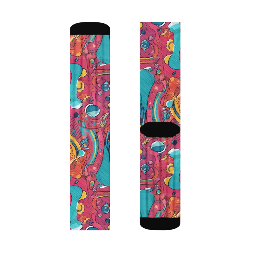 Neon Orbit Bazaar on Socks — Right Sock