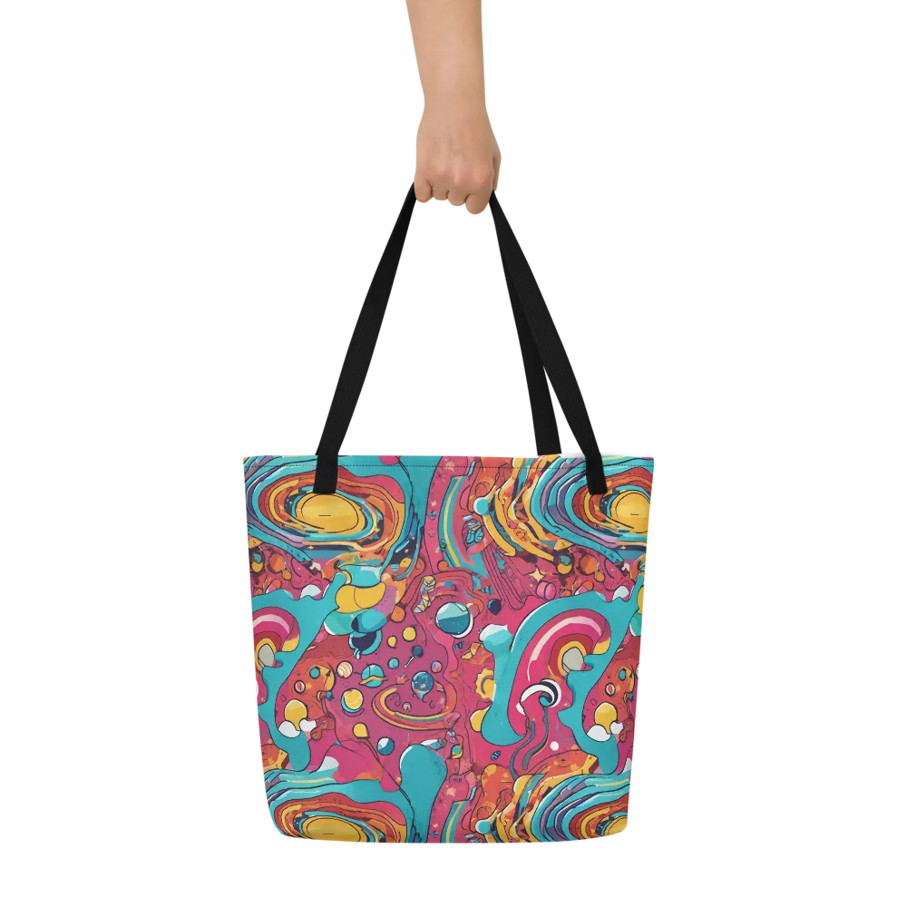 Neon Orbit Bazaar on Large Tote Bag W/ Pocket — Front