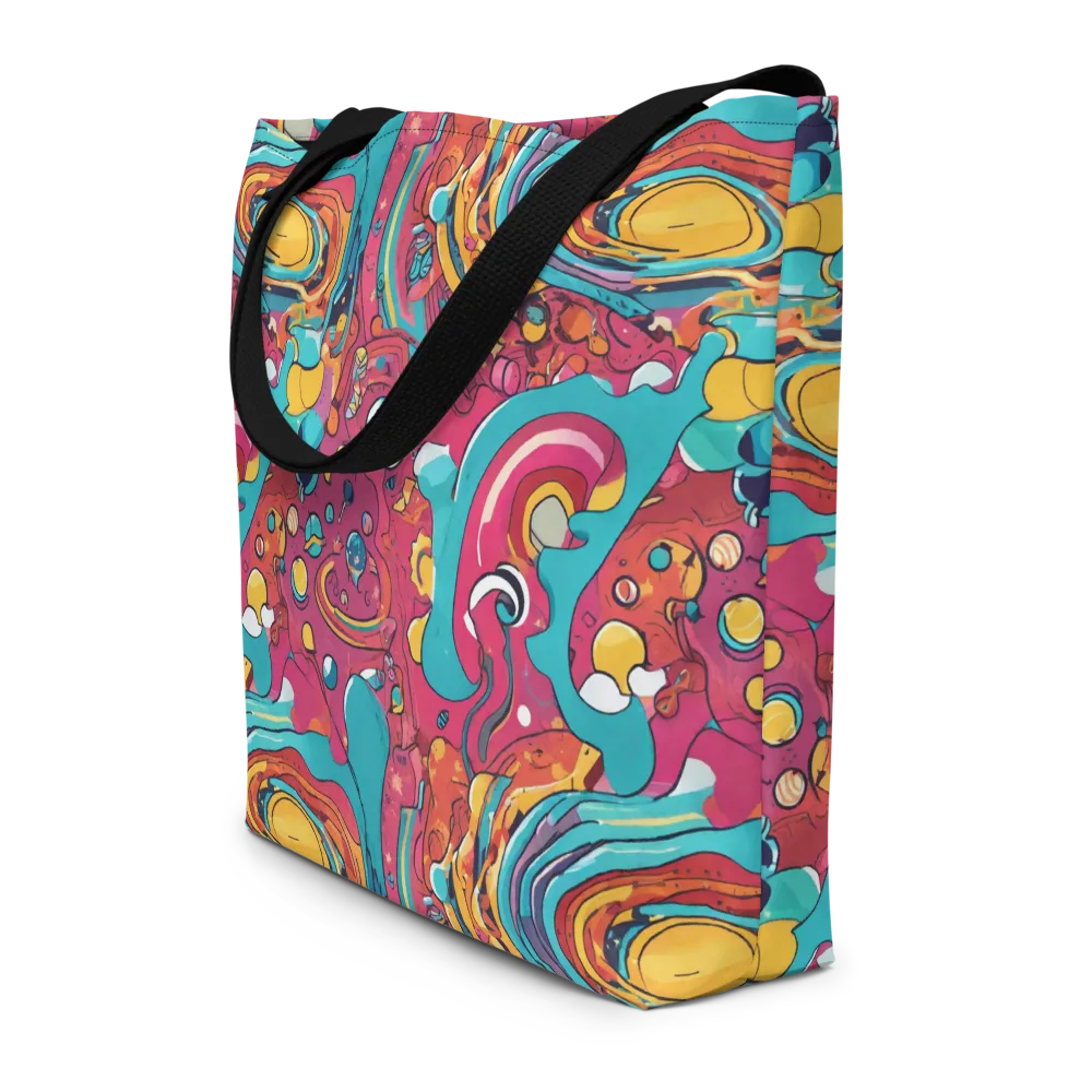 Neon Orbit Bazaar on Large Tote Bag W/ Pocket — Front