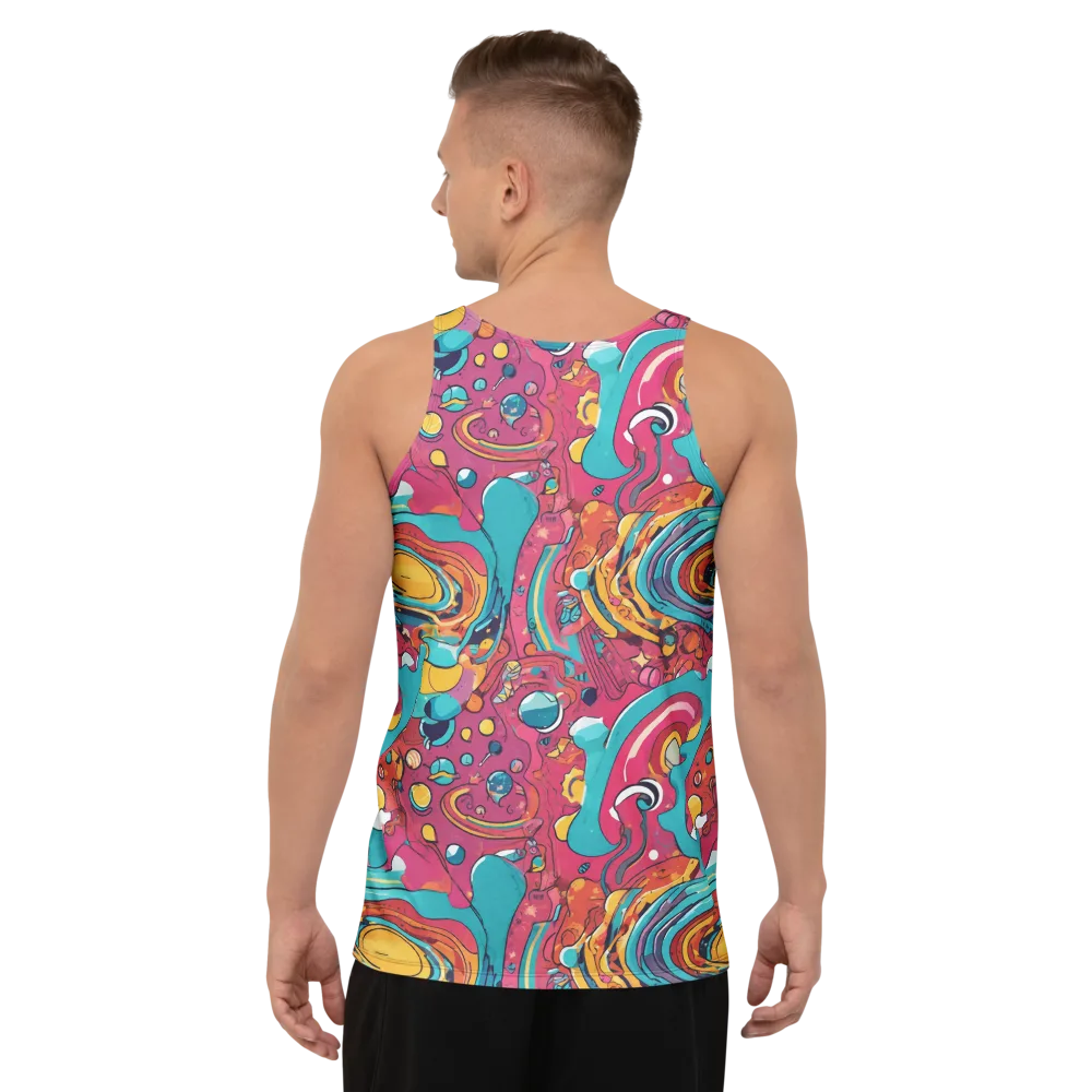 Neon Orbit Bazaar on Men's Tank Top — Back