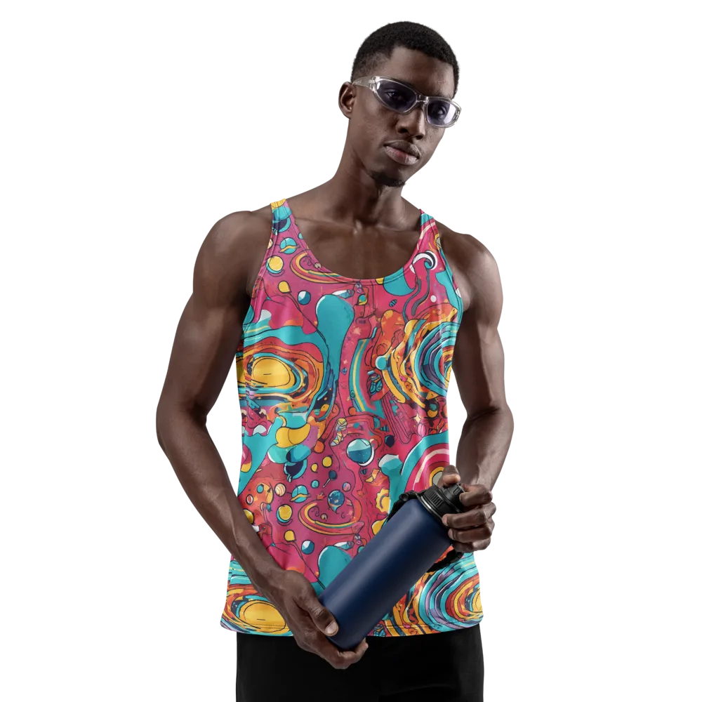 Neon Orbit Bazaar on Men's Tank Top — Front