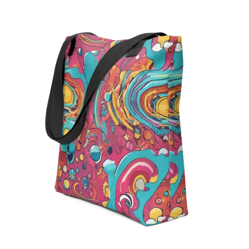 Neon Orbit Bazaar on a Tote Bag