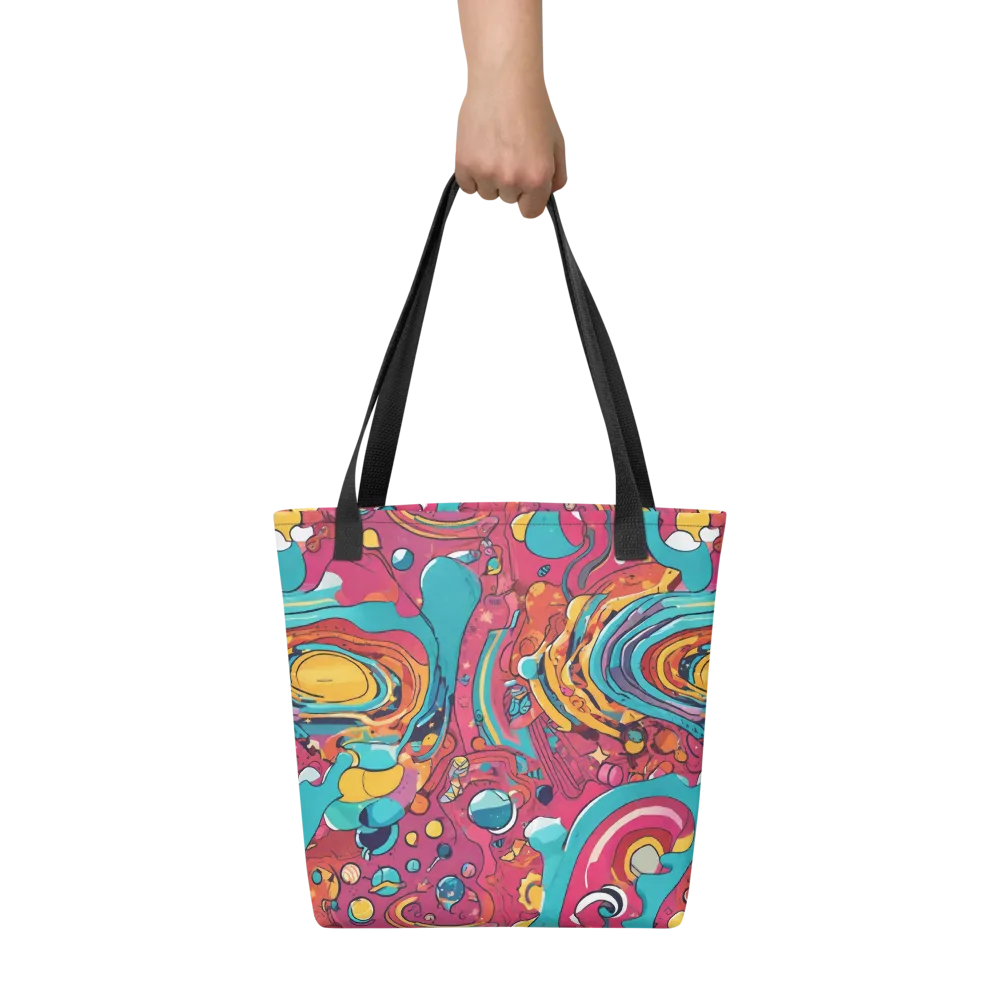 Neon Orbit Bazaar on Tote Bag — Front