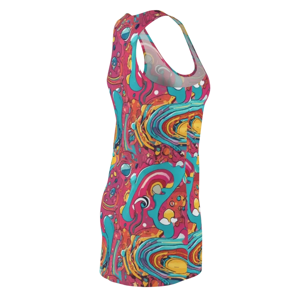 Neon Orbit Bazaar on Racerback Dress — Back Side