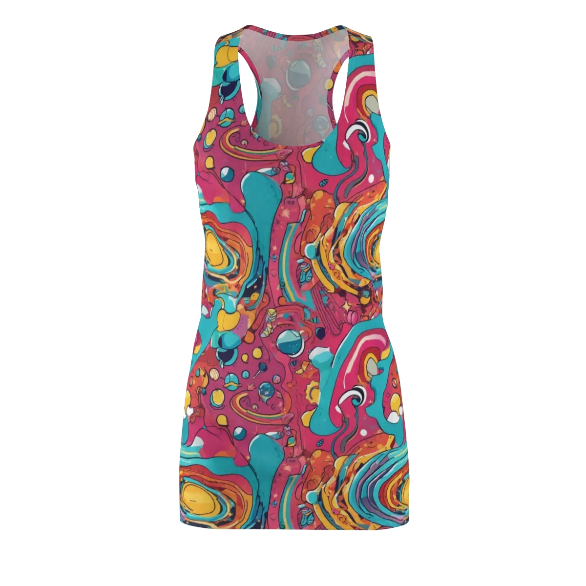 Neon Orbit Bazaar on Racerback Dress — Front