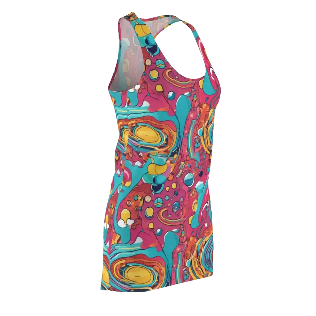 Neon Orbit Bazaar on Racerback Dress — Front Side