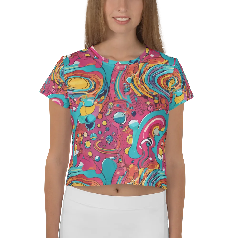 Neon Orbit Bazaar on Crop Tee — Front