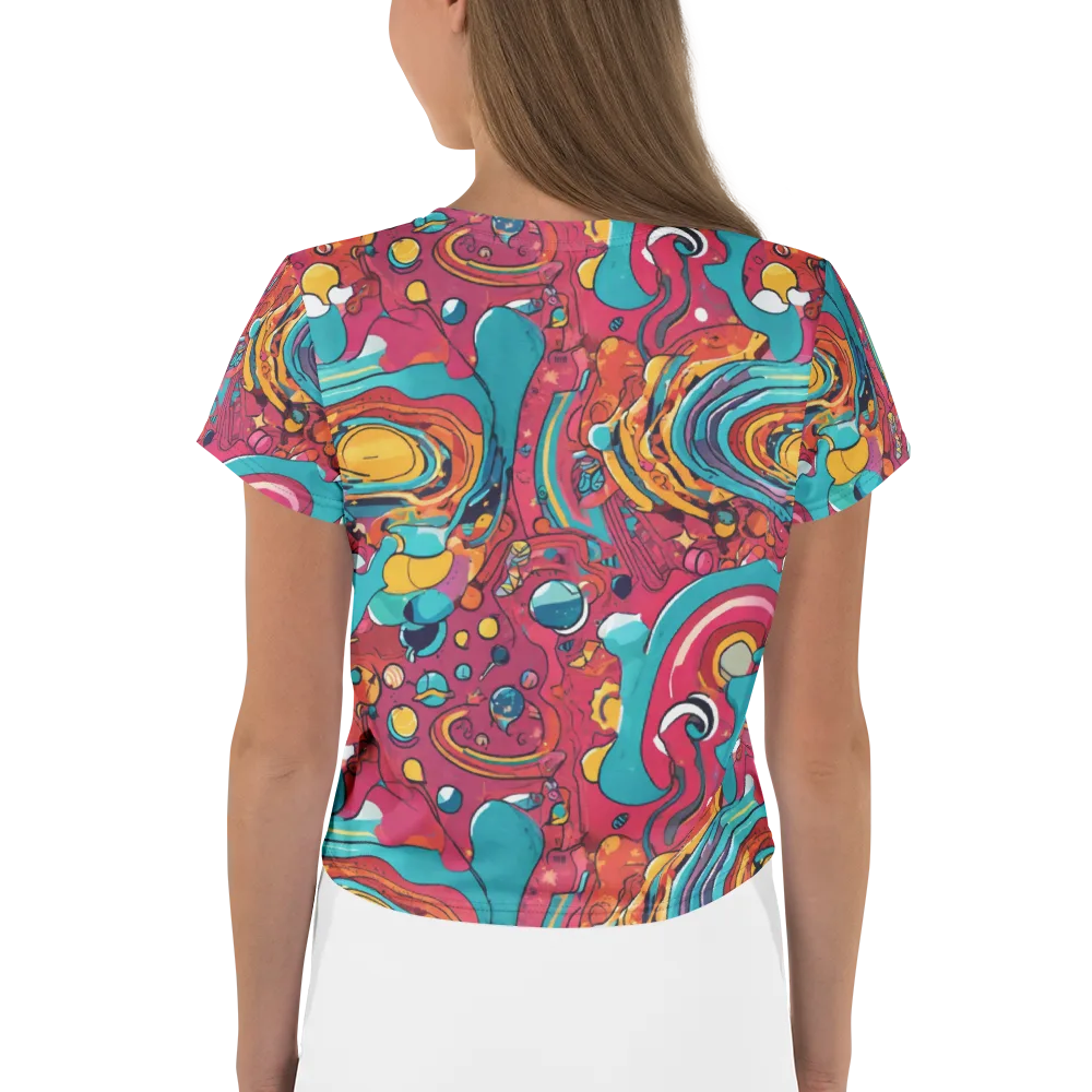Neon Orbit Bazaar on Crop Tee — Back