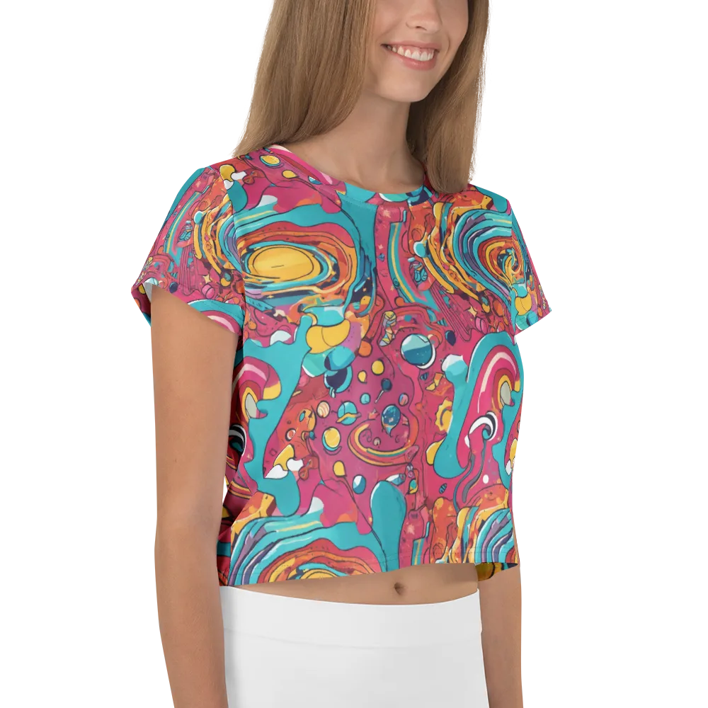 Neon Orbit Bazaar on Crop Tee — Right