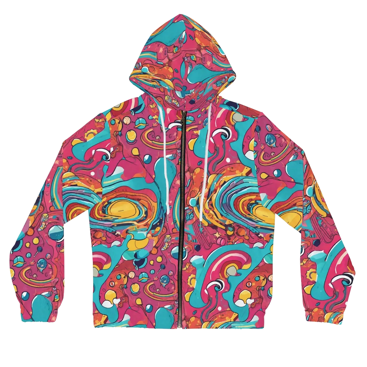 Neon Orbit Bazaar on Women's Full-Zip Hoodie — Front