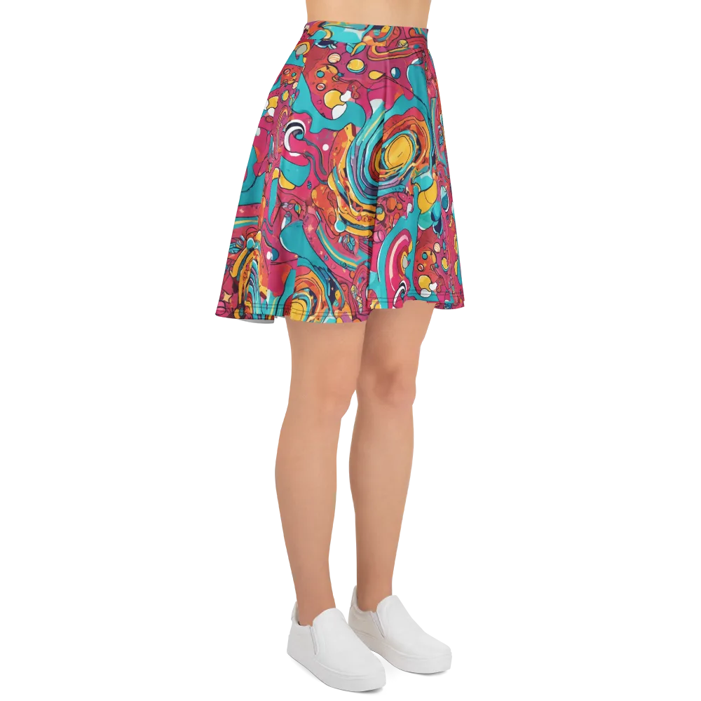 Neon Orbit Bazaar on Skater Skirt — Right