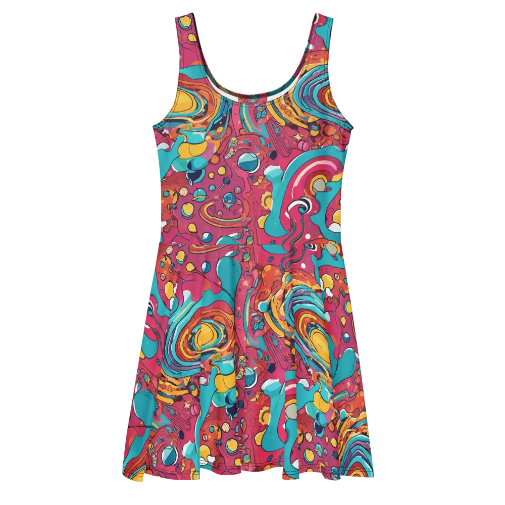 Neon Orbit Bazaar on Skater Dress — Front