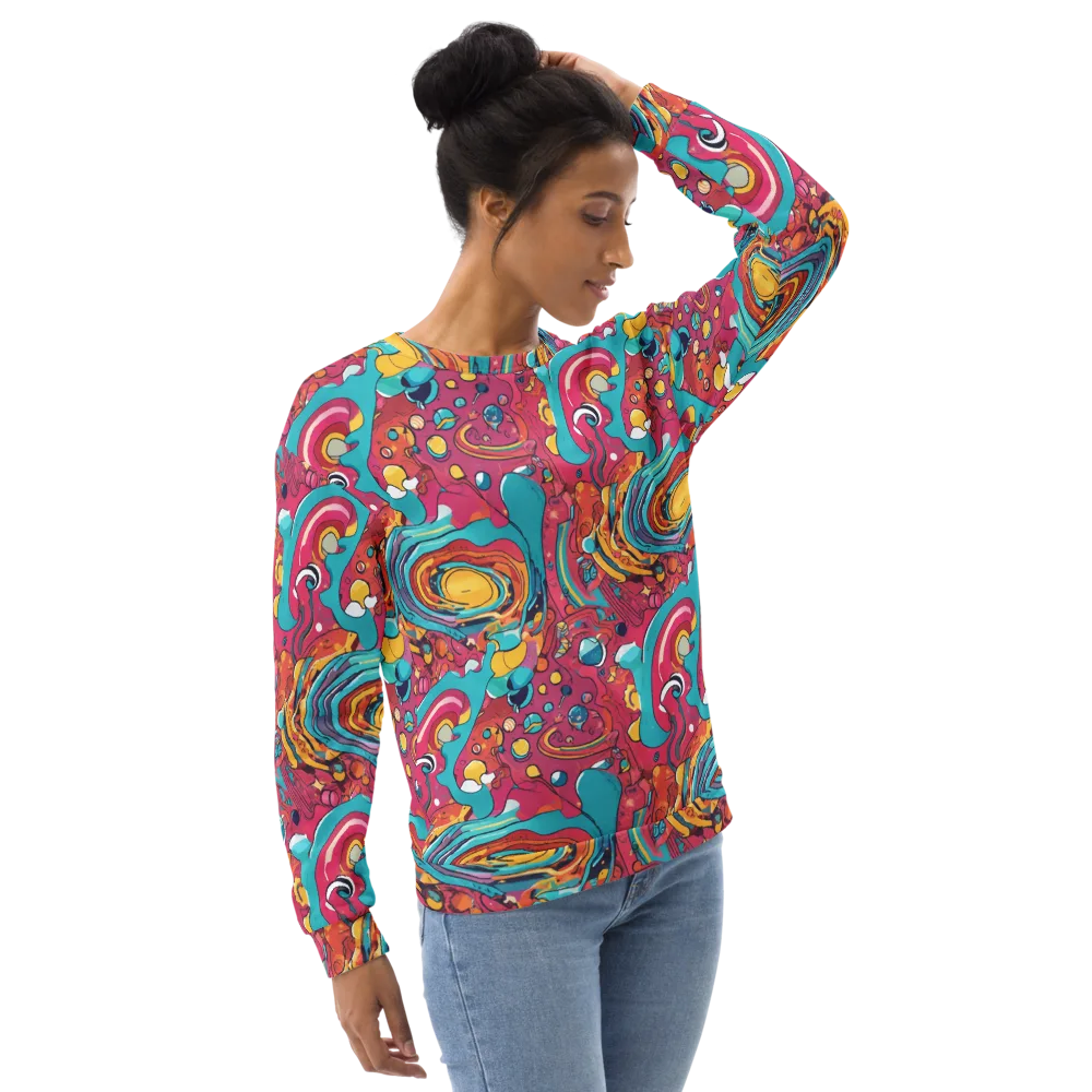 Neon Orbit Bazaar on Sweatshirt — Right Front