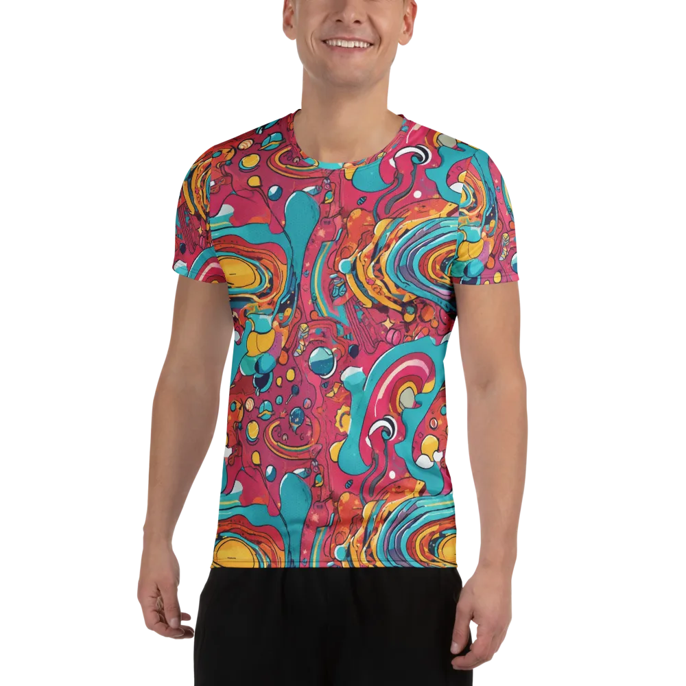 Neon Orbit Bazaar on Men's Athletic T-Shirt — Front