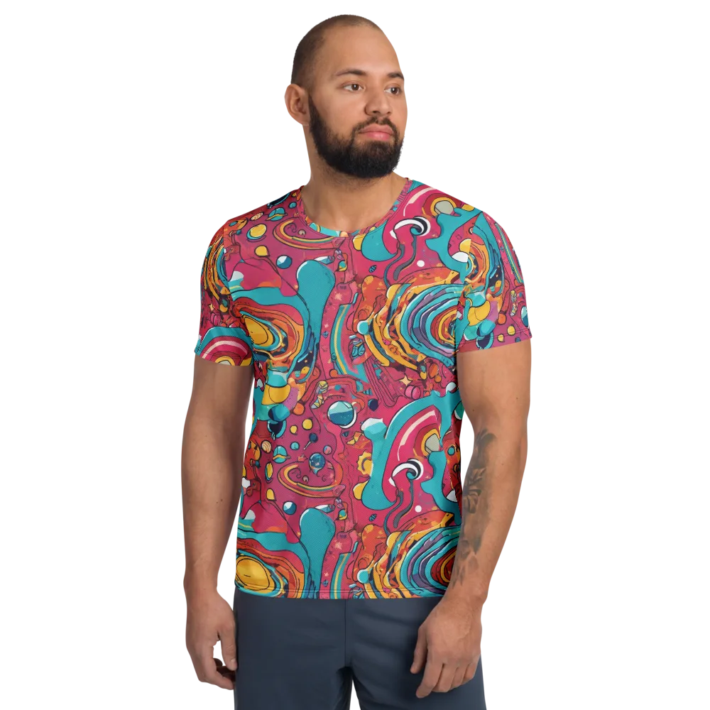 Neon Orbit Bazaar on Men's Athletic T-Shirt — Front