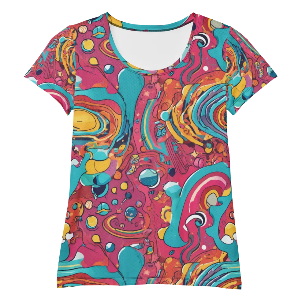 Neon Orbit Bazaar on Women's Athletic T-Shirt — Front