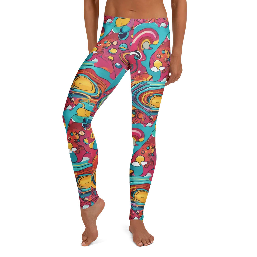 Neon Orbit Bazaar on Leggings — Front