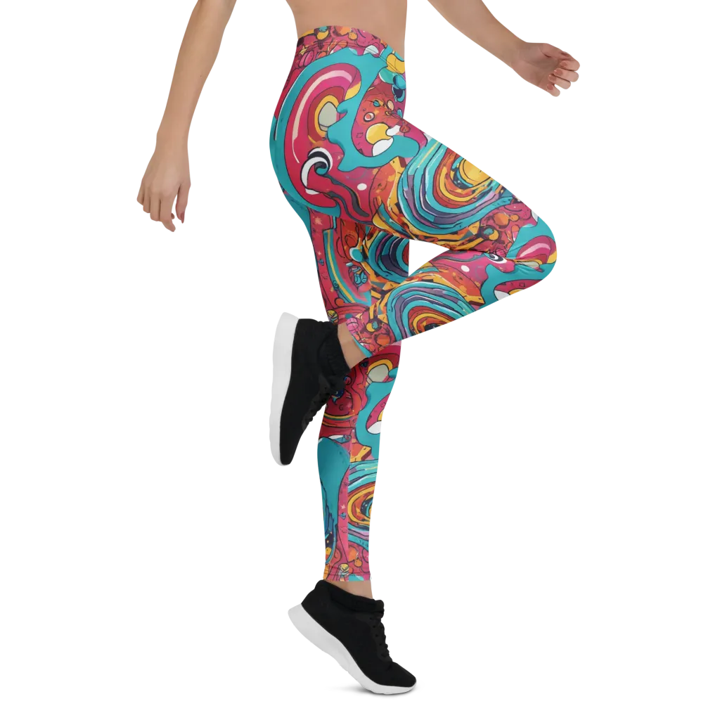 Neon Orbit Bazaar on Leggings — Right