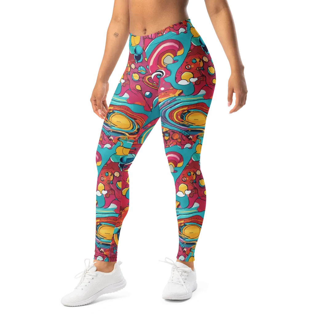 Neon Orbit Bazaar on Leggings — Left Front