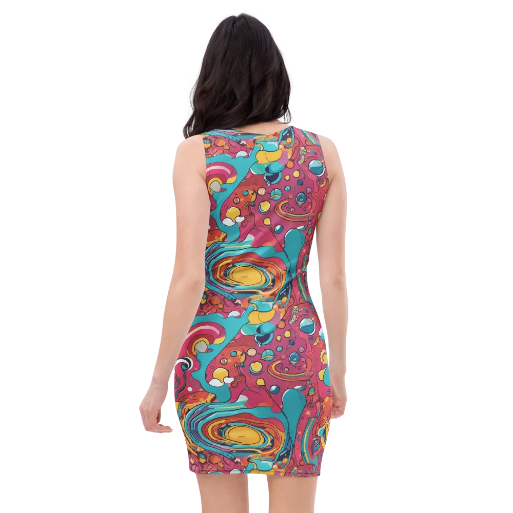 Neon Orbit Bazaar on Bodycon Dress — Back