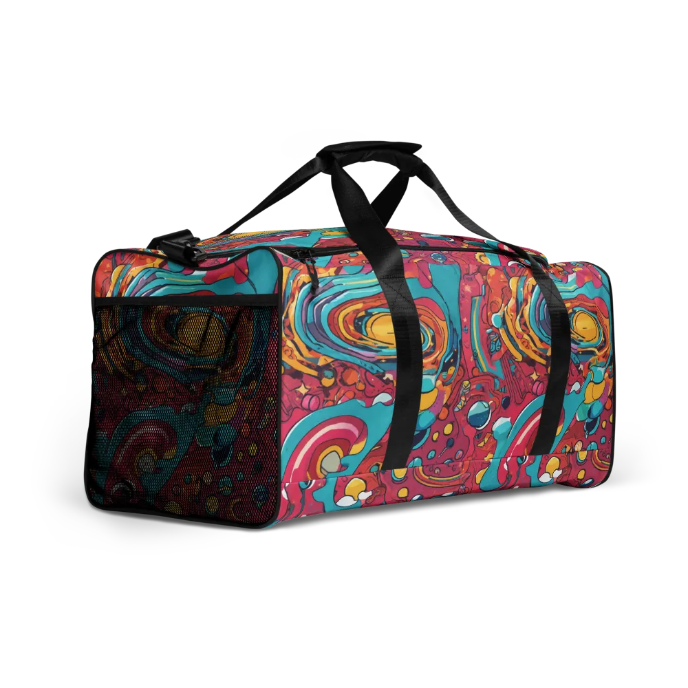 Neon Orbit Bazaar on Duffle Bag — Right Front