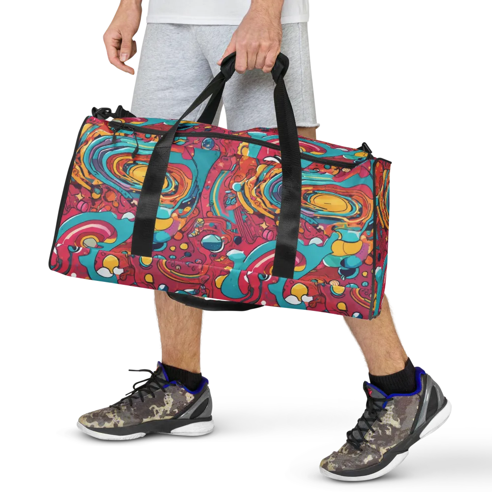 Neon Orbit Bazaar on Duffle Bag — Front