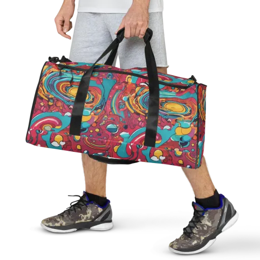 Neon Orbit Bazaar on a Duffle Bag
