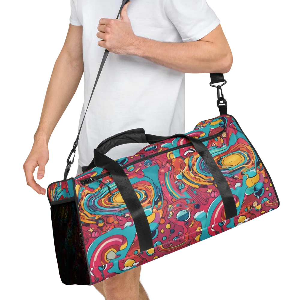 Neon Orbit Bazaar on Duffle Bag — Right Front
