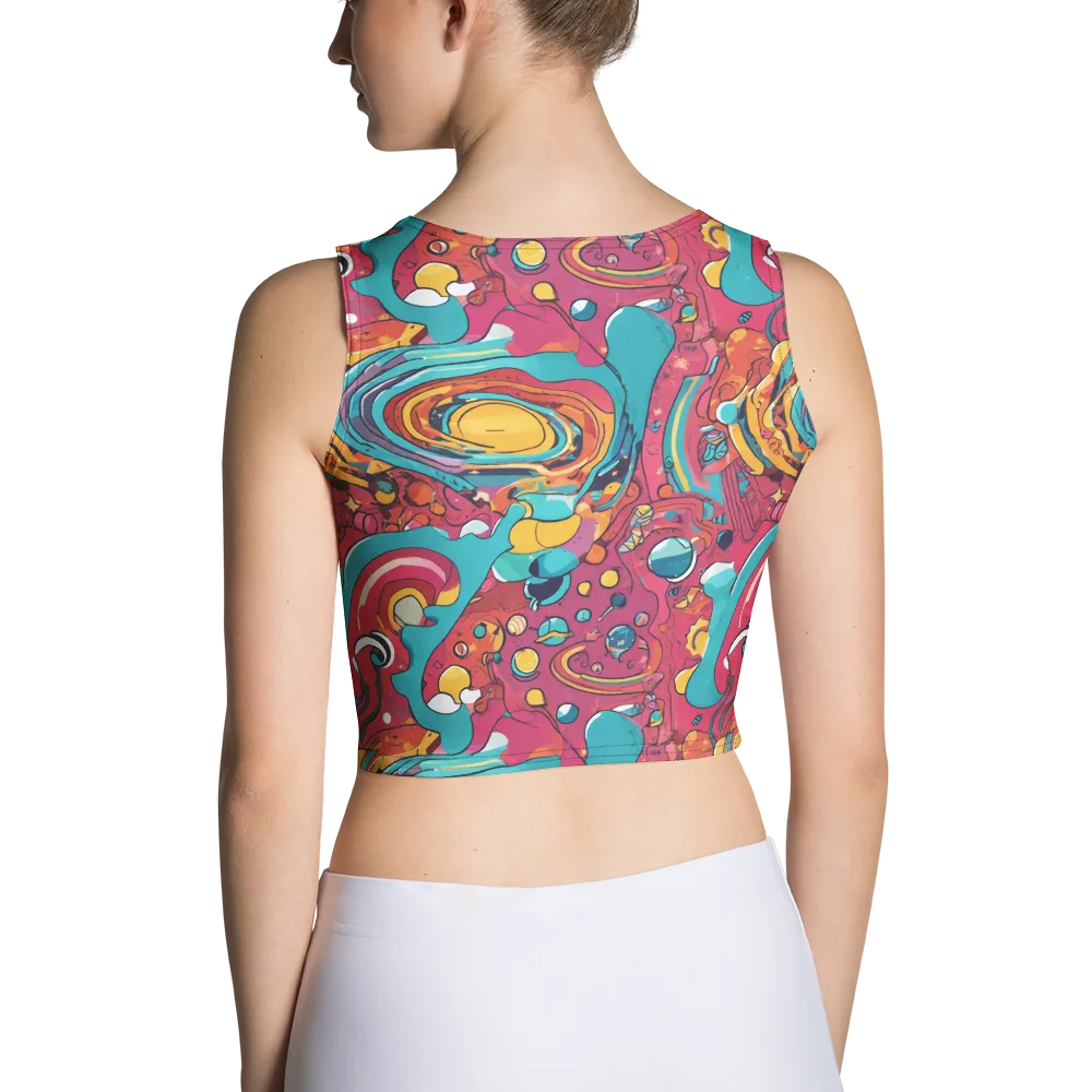 Neon Orbit Bazaar on Crop Top — Back