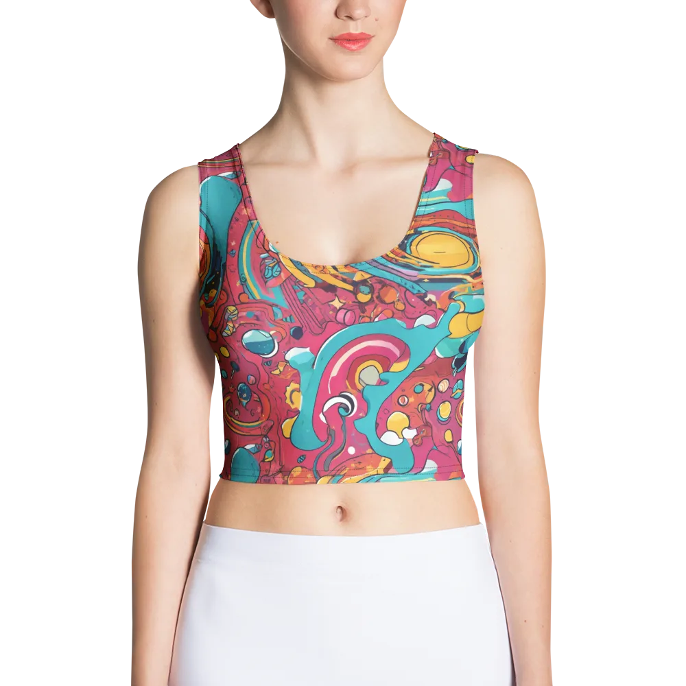 Neon Orbit Bazaar on Crop Top — Front