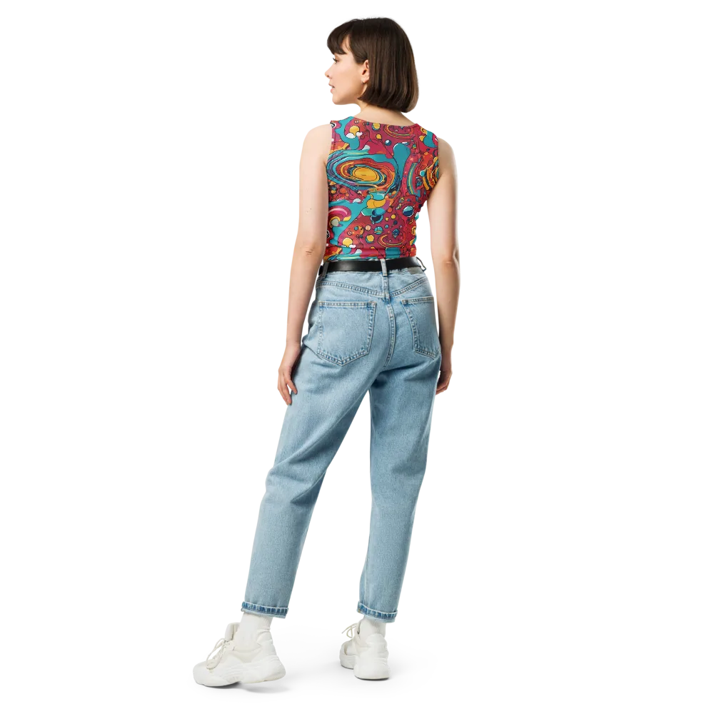 Neon Orbit Bazaar on Crop Top — Back