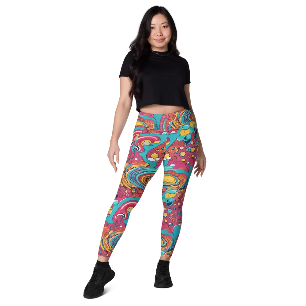 Neon Orbit Bazaar on Leggings with Pockets — Front