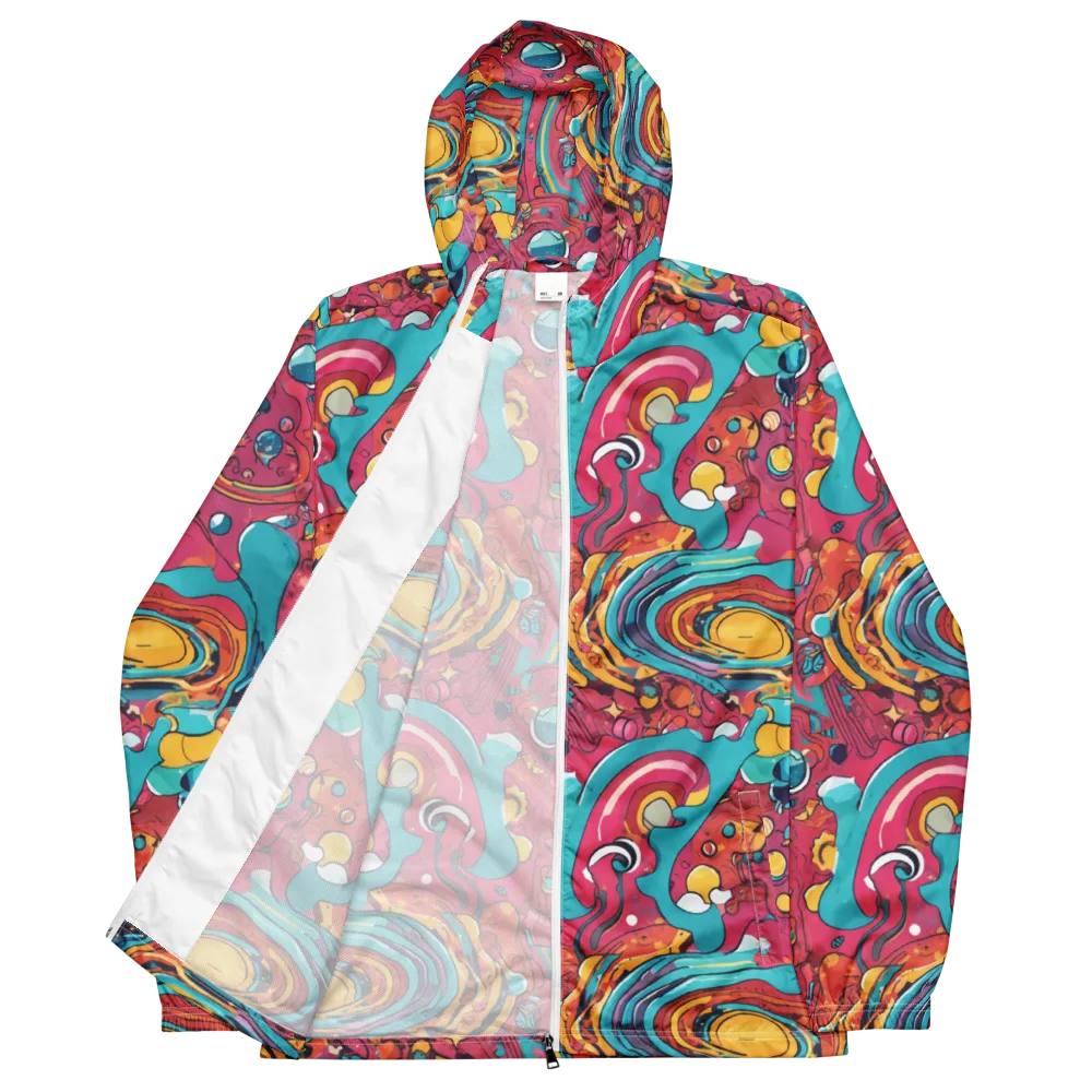 Neon Orbit Bazaar on Men's Windbreaker — Front